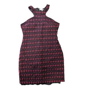 Honey and Rosie Diamond Red and Black Bodycon Halter Dress